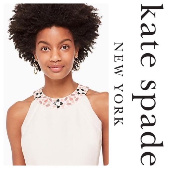 C23 Kate Spade Mosaic Embellished Shift In Pearl Pink - Picture 2 of 5